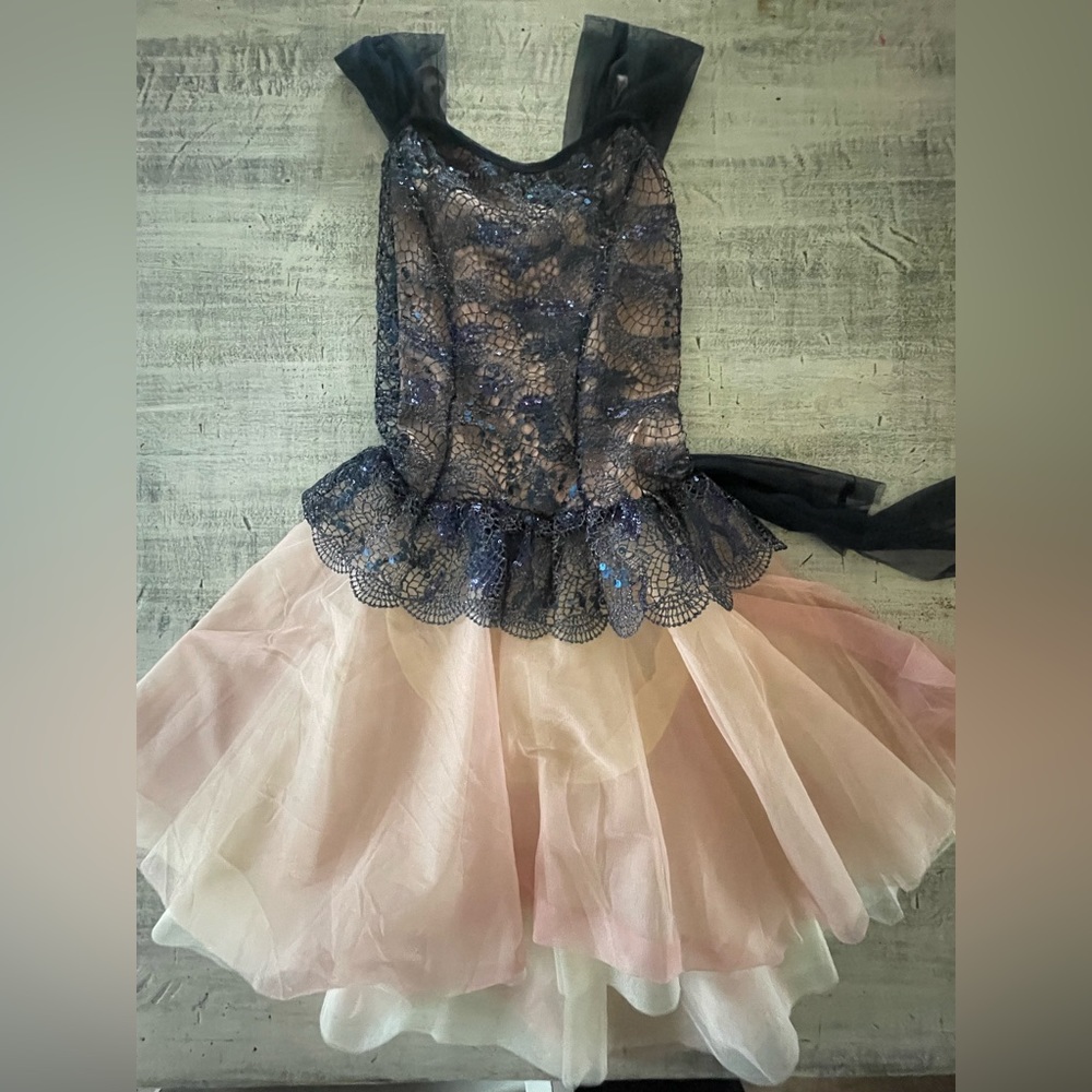 Blue and Pink Figure Skating Dress